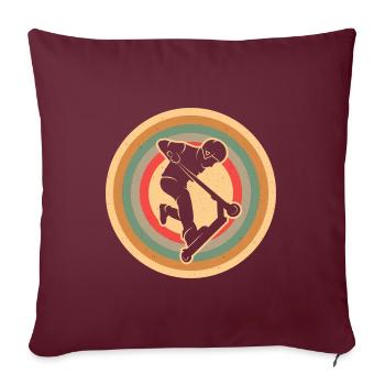 Kick Scooter Tricks Vintage Boys Stunt Scooter - Housse de coussin décorative 45 x 45 cm - bordeaux - Devant