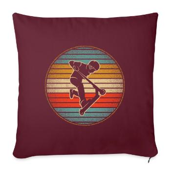Kick Scooter Tricks Vintage Boys Stunt Scooter - Housse de coussin décorative 45 x 45 cm - bordeaux - Devant
