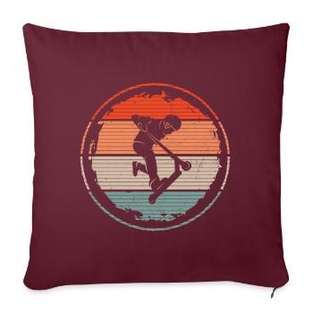 Kick Scooter Tricks Retro Boys Stunt Scooter - Housse de coussin décorative 45 x 45 cm - bordeaux - Devant
