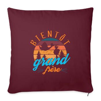 bientôt grand frère - Housse de coussin décorative 45 x 45 cm - bordeaux - Devant