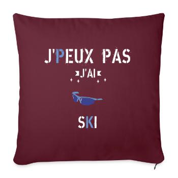 J Peux Pas J Ai Ski - Housse de coussin décorative 45 x 45 cm - bordeaux - Devant