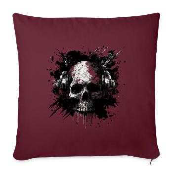 Zombie skull Disc Jockey - Sofakissenbezug 45 x 45 cm - Burgunderrot - Vorne