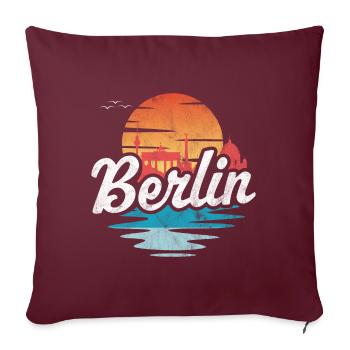 Berlin - Housse de coussin décorative 45 x 45 cm - bordeaux - Devant