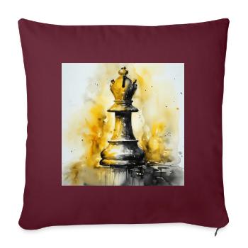 Évêque d’échecs jaune - Housse de coussin décorative 45 x 45 cm - bordeaux - Devant