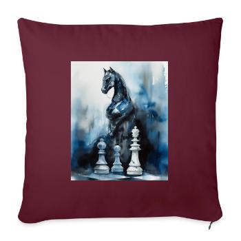 Blue Chess Knight a pris vie - Housse de coussin décorative 45 x 45 cm - bordeaux - Devant