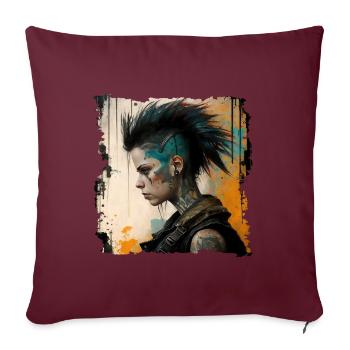 Tattoo Punk Rock Girl Punkrock Gothic - Sofakissenbezug 45 x 45 cm - Burgunderrot - Vorne