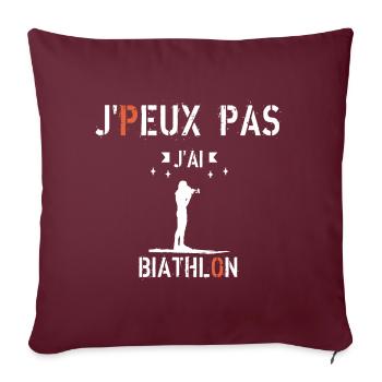J Peux Pas J Ai Biathlon - Housse de coussin décorative 45 x 45 cm - bordeaux - Devant