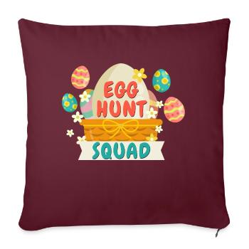 Oeuf de Pâques de l’escouade de chasse aux œufs - Housse de coussin décorative 45 x 45 cm - bordeaux - Devant