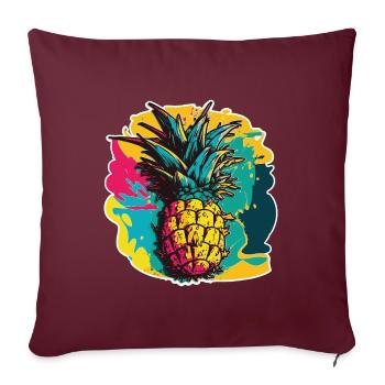 Ananas Obst - Sofakissenbezug 45 x 45 cm - Burgunderrot - Vorne