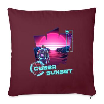 Astronaut Cyber Sunset Farbverlauf pink - Futuristisch - Sofakissenbezug 45 x 45 cm - Burgunderrot - Vorne