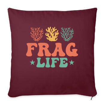Ask Life Aquarium Propriétaire Élevage de poissons - Housse de coussin décorative 45 x 45 cm - bordeaux - Devant