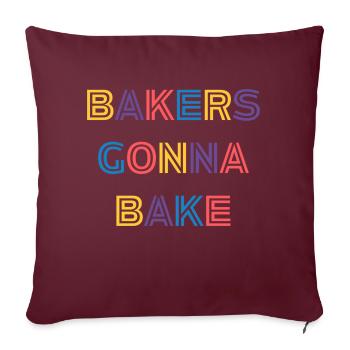 Bäcker werden backen - Sofakissenbezug 45 x 45 cm - Burgunderrot - Vorne