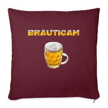 Bräutigam Bierkrug - Sofakissenbezug 45 x 45 cm - Burgunderrot - Vorne