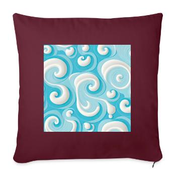 Motif de tourbillon abstrait bleu pastel et blanc - Housse de coussin décorative 45 x 45 cm - bordeaux - Devant