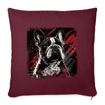Bouledogue français - Housse de coussin décorative 45 x 45 cm - bordeaux - Devant