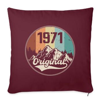 Original 1971 Geburtstagsgeschenk - 1971 - Sofakissenbezug 45 x 45 cm - Burgunderrot - Vorne