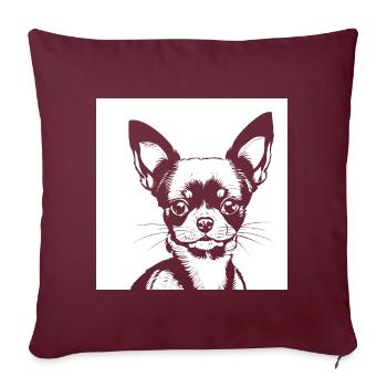 Chihuahua drôle portant des lunettes de soleil Chihuahuas - Housse de coussin décorative 45 x 45 cm - bordeaux - Devant
