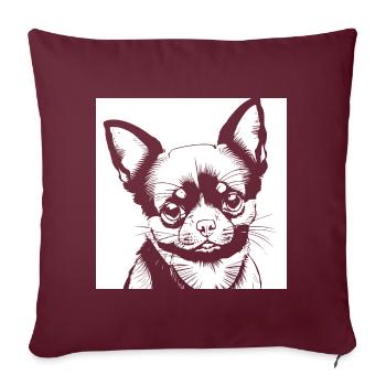 Lustiger Chihuahua mit Sonnenbrille Chihuahuas - Sofakissenbezug 45 x 45 cm - Burgunderrot - Vorne