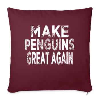 penguin happy clumpsy king penguin comic dab move - Sofakissenbezug 45 x 45 cm - Burgunderrot - Vorne