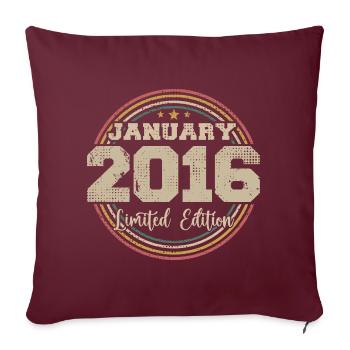 Les légendes sont nées en janvier 2016 - Housse de coussin décorative 45 x 45 cm - bordeaux - Devant