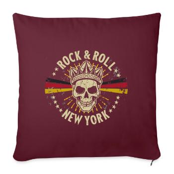 New York Rock & Roll Vintage USA Amerika - Sofakissenbezug 45 x 45 cm - Burgunderrot - Vorne