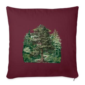 Forêt, Nature, Nature sauvage, Flore, Amoureux de la nature, Arbre - Housse de coussin décorative 45 x 45 cm - bordeaux - Devant