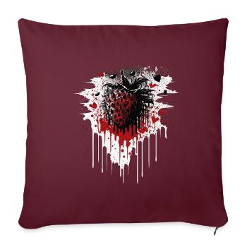 Fraise - Housse de coussin décorative 45 x 45 cm - bordeaux - Devant