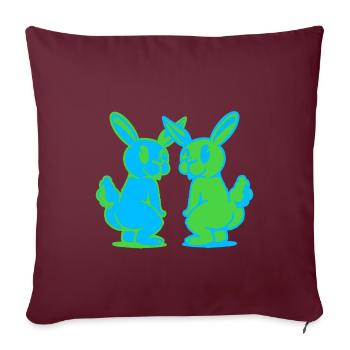 Lapin, Lapin, Lapin Rétro, Rongeur, Enfant Rongeur - Housse de coussin décorative 45 x 45 cm - bordeaux - Devant