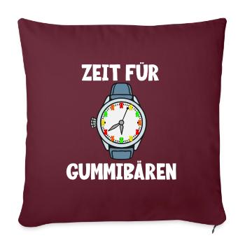 C’est l’heure des oursons en gélatine ! Bonbons Gummy Bear Watch - Housse de coussin décorative 45 x 45 cm - bordeaux - Devant
