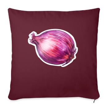 Oignon rouge - Housse de coussin décorative 45 x 45 cm - bordeaux - Devant
