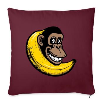 Affe fusioniert mit Banane - Sofakissenbezug 45 x 45 cm - Burgunderrot - Vorne