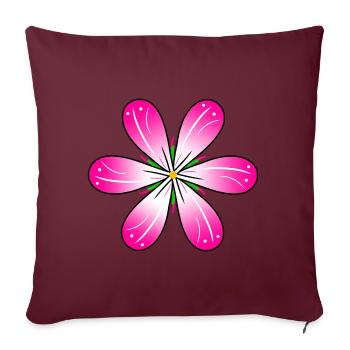 pink blossom floral pattern floral tendril flower meadow - Sofa pillowcase 17,3'' x 17,3'' (45 x 45 cm) - burgundy - Front