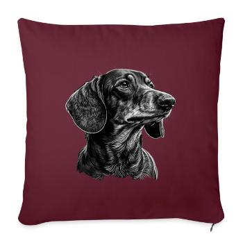 Teckel - Housse de coussin décorative 45 x 45 cm - bordeaux - Devant