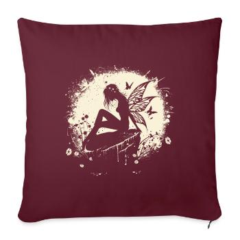 Fée, Elfe, Lune, Conte de fées, Créatures mythiques - Housse de coussin décorative 45 x 45 cm - bordeaux - Devant