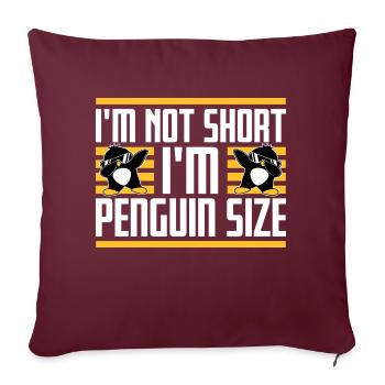 Je ne suis pas petit, je suis pingouin taille Dabbing Dab Dance - Housse de coussin décorative 45 x 45 cm - bordeaux - Devant