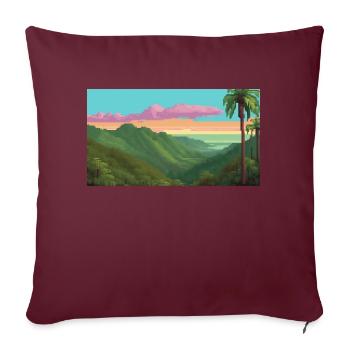Forêt nationale d’El Yunque, Porto Rico, Pixelart - Housse de coussin décorative 45 x 45 cm - bordeaux - Devant