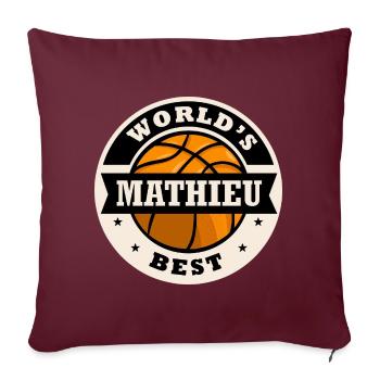 Mathieu world s best joueur de basketball - Housse de coussin décorative 45 x 45 cm - bordeaux - Devant