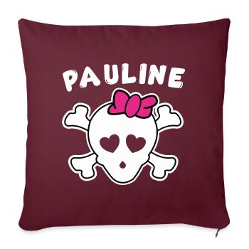 Pirate Pauline Design pour les filles et les femmes - Housse de coussin décorative 45 x 45 cm - bordeaux - Devant