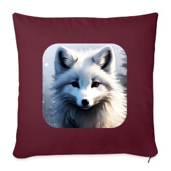 Renard polaire cool - Housse de coussin décorative 45 x 45 cm - bordeaux - Devant