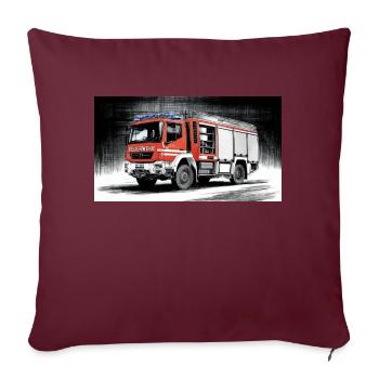 Camion de pompiers - Housse de coussin décorative 45 x 45 cm - bordeaux - Devant