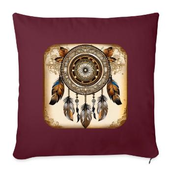 Attrape-rêves spirituel - Housse de coussin décorative 45 x 45 cm - bordeaux - Devant