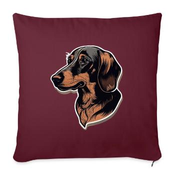 Teckel - Housse de coussin décorative 45 x 45 cm - bordeaux - Devant