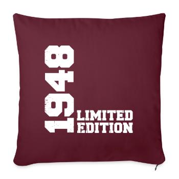 Cadeau Anniversaire Millésime 1948 Classique 1948 - Housse de coussin décorative 45 x 45 cm - bordeaux - Devant