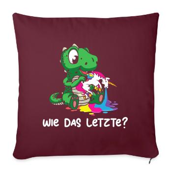 Drachen Wie Das Letzte Drache frisst Einhorn - Sofakissenbezug 45 x 45 cm - Burgunderrot - Vorne