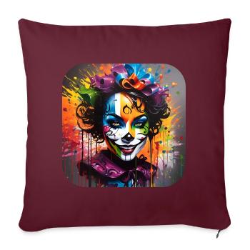Cooles Harlequin Poker Gothic Mädchen - Sofakissenbezug 45 x 45 cm - Burgunderrot - Vorne
