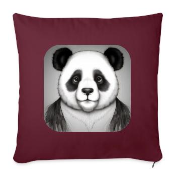 Cooler Panda - Sofakissenbezug 45 x 45 cm - Burgunderrot - Vorne