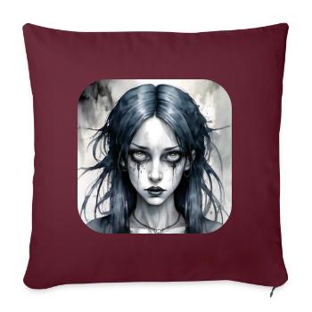 Fille punk gothique cool - Housse de coussin décorative 45 x 45 cm - bordeaux - Devant