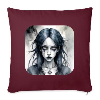 Fille punk gothique cool - Housse de coussin décorative 45 x 45 cm - bordeaux - Devant
