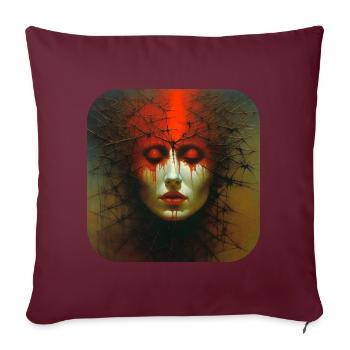 Düsteres Horror Frauen Gesicht - Sofakissenbezug 45 x 45 cm - Burgunderrot - Vorne