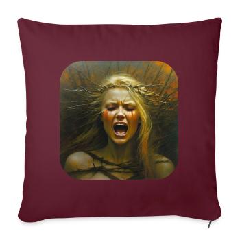 Horror Frauen Gesicht Banshee - Sofakissenbezug 45 x 45 cm - Burgunderrot - Vorne